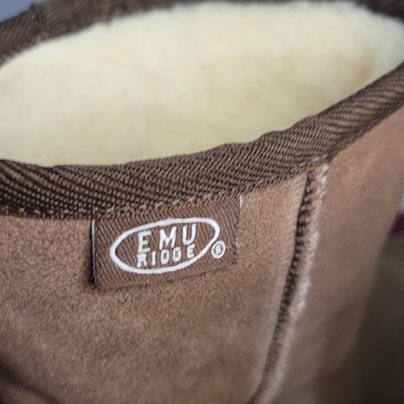 Emu Ridge Brown Boots Size 7 Australian Suede Wool Lining Mid Calf - Picture 10 of 11